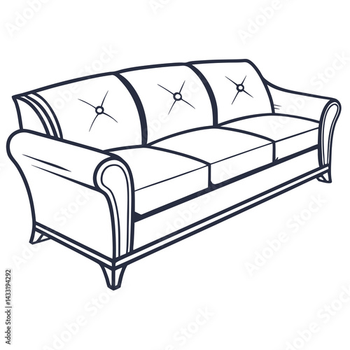 Sofa-line-vector-on-white-board  