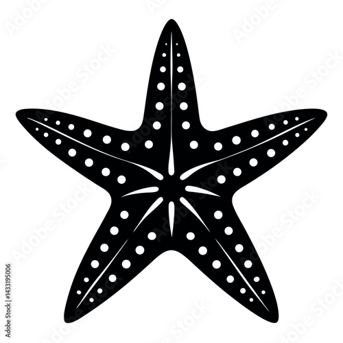 Starfish-silhouette-vector-on-white-background. 