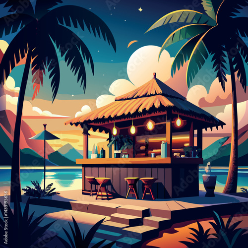 Tiki bar Caribbean-night drinks 