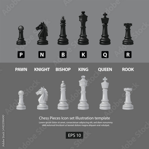 Chess pieces icon set vector illustration.