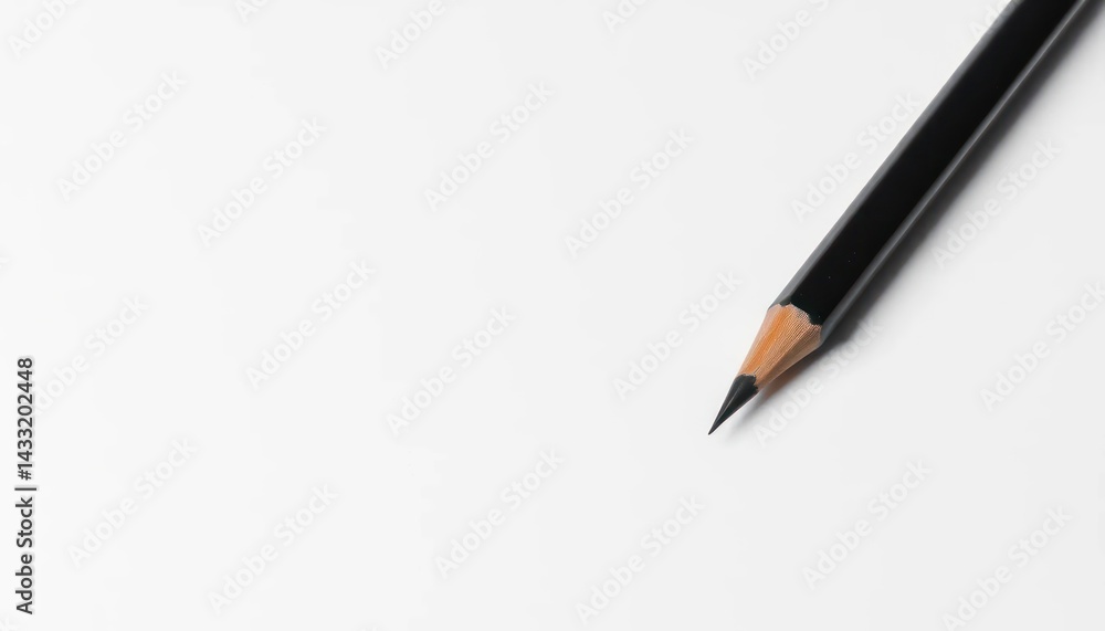 Black pencil on white paper Black pencil on white paper