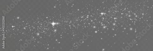 Bright glowing sparkles on a transparent background, resembling a starry or glittering effect