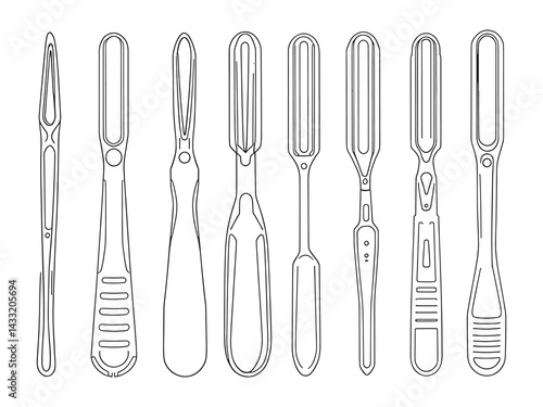 Tongue depressor line art minimalist style