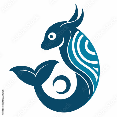 detailed makara silhouette traditional representation