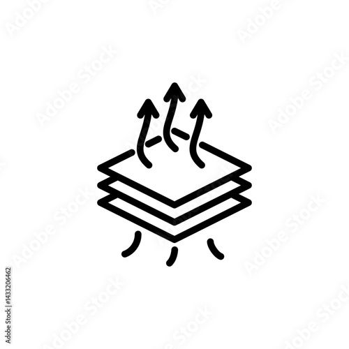 3 Breathable layers icon vector illustration web design element