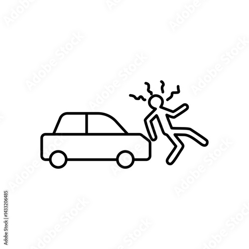 Accident icon vector illustration web design element