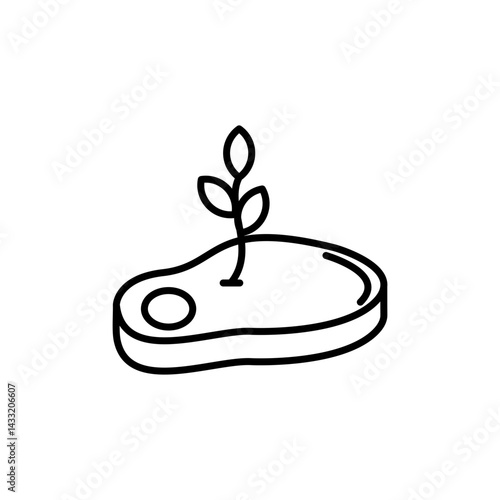 Artificial vegan meat icon vector illustration web design element