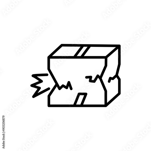 Broken cardboard box icon vector illustration web design element