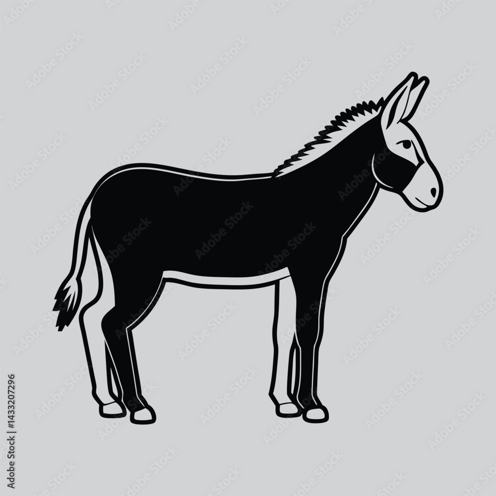 Obraz premium Donkey silhouette vector