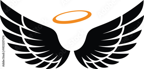 black angel wings vector