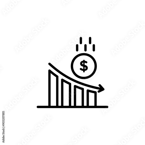 Economy crisis icon vector illustration web design element