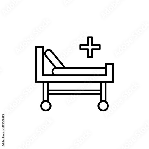 Hospital bed icon vector illustration web design element