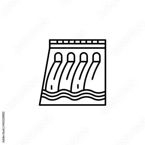 Hydroelectric power plant icon vector illustration web design element