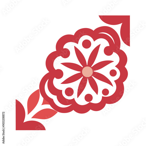 corner pattern with rosette symmetry design