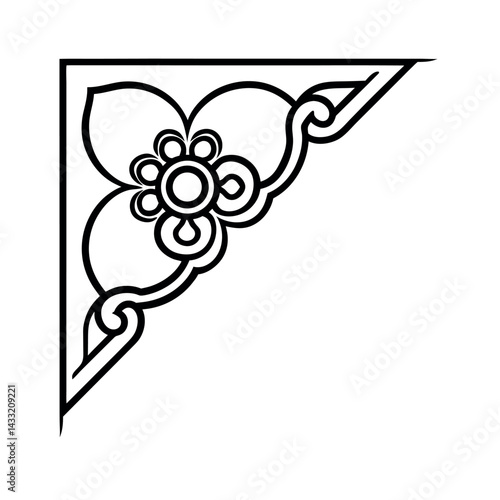 elegant corner pattern with rosette detail