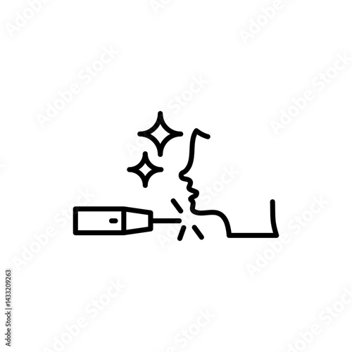 Laser dermatology icon vector illustration web design element