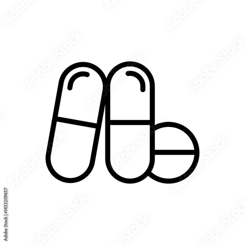 Medicine of pills and capsules icon vector illustration web design element
