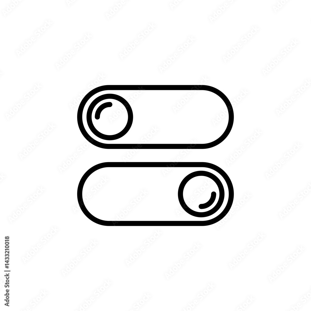 On off switch button slider toggle icon vector illustration web design element On off switch button slider toggle icon vector illustration web design element
