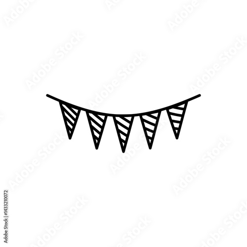Party pennants icon vector illustration web design element
