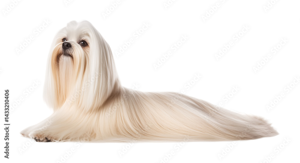 Maltese for Small Dog Breed and Pet Art - Isolated on White Background Maltese for Small Dog Breed and Pet Art - Isolated on White Background