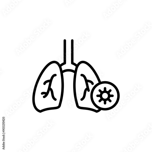 Pneumonia bacterium icon vector illustration web design element