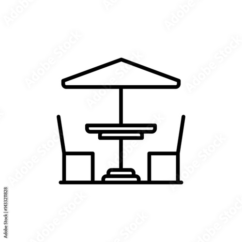 Terrace cafe icon vector illustration web design element