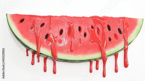 Obraz na płótnie Refreshing watermelon juice, perfect for a Korean cafe. Served chilled against a white backdrop.
w salonie