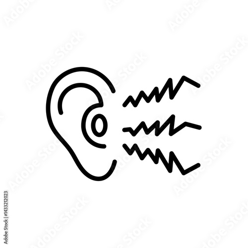 Tinnitus awareness icon vector illustration web design element