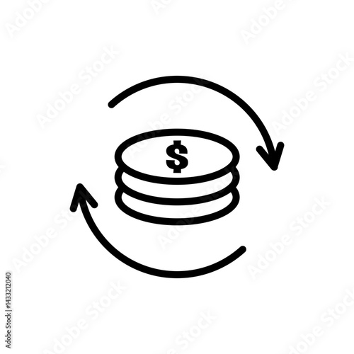 Turnover icon vector illustration web design element