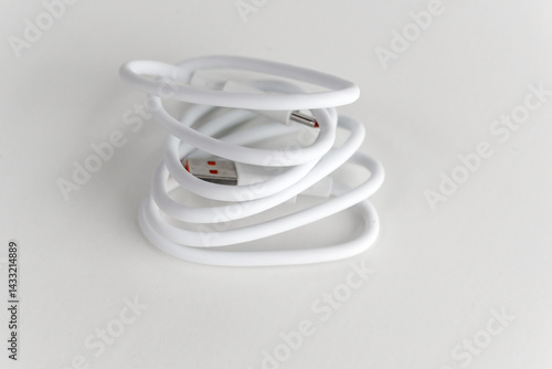 Obraz na płótnie Charging cable for mobile devices with support for fast charging, USB Type-C w salonie
