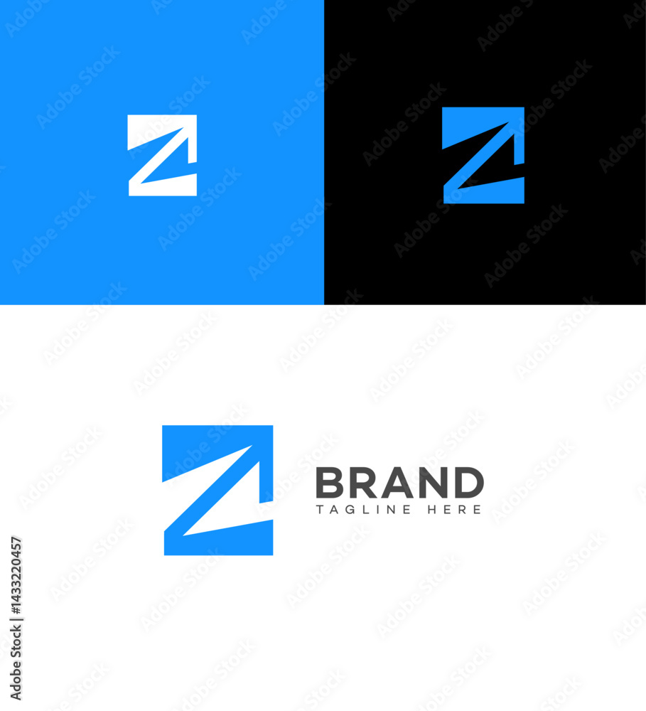 Modern Blue Z Letter Logo Design Brand Identity Template Modern Blue Z Letter Logo Design Brand Identity Template