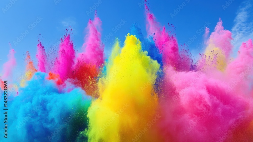 Obraz premium Explosion of vibrant color powder in air