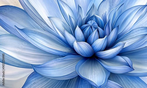A Blue Flower in Full Bloom with Its Petals Gently Unfolding in a Serene Garden Made with Generative AI Technology