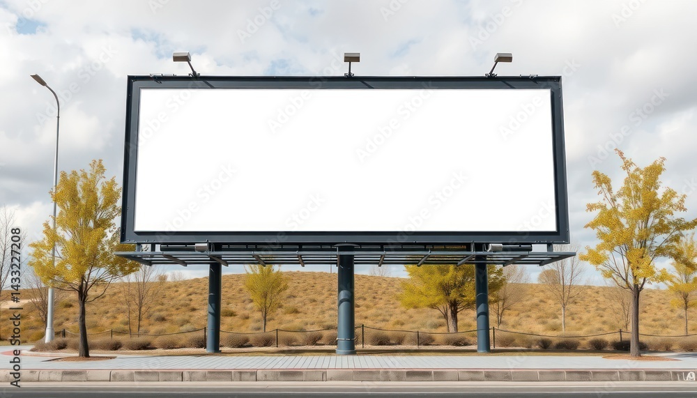 Blank billboard in city landscape Blank billboard in city landscape