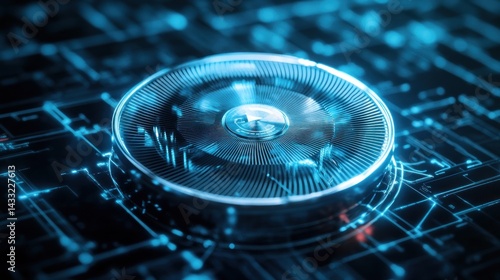Futuristic CPU Cooler on Circuit Board