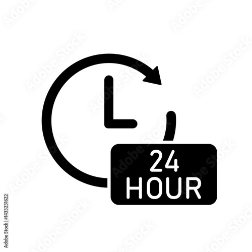 Icon a 24 hour, isolated against a clean background.