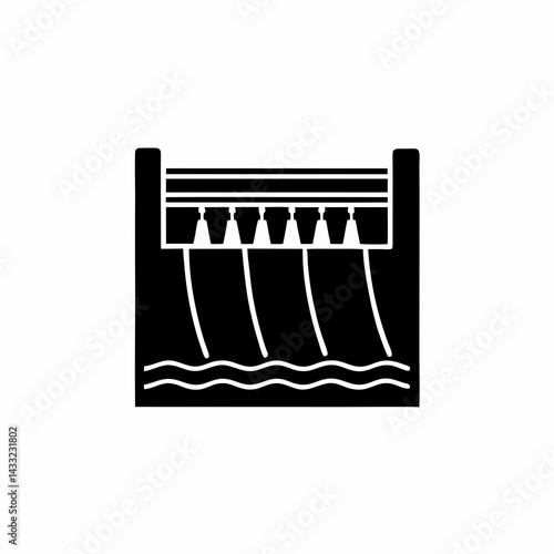 creative details hydroelectric dam icon vector illustration	