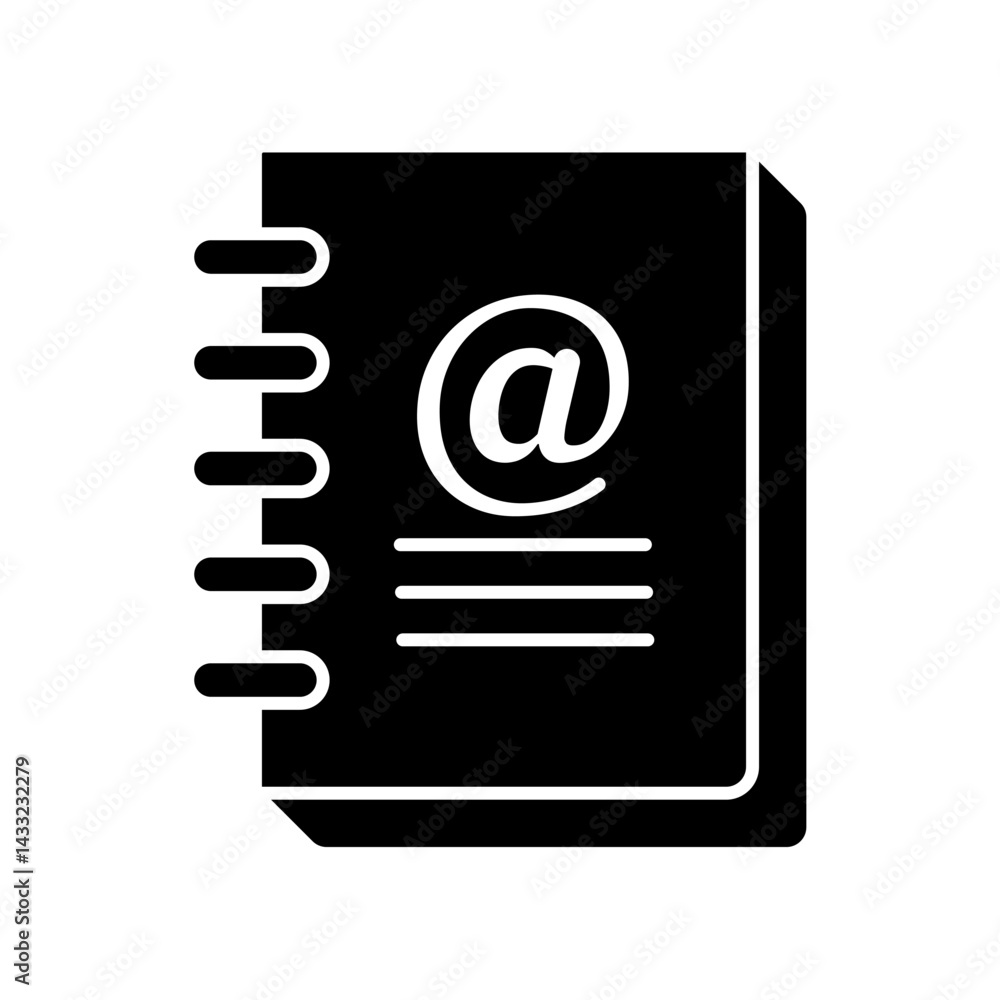 Icon a address book, isolated against a clean background. Icon a address book, isolated against a clean background.