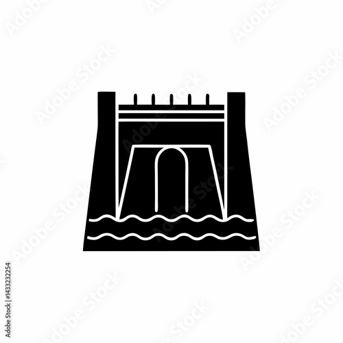 creative details hydroelectric dam icon vector illustration	