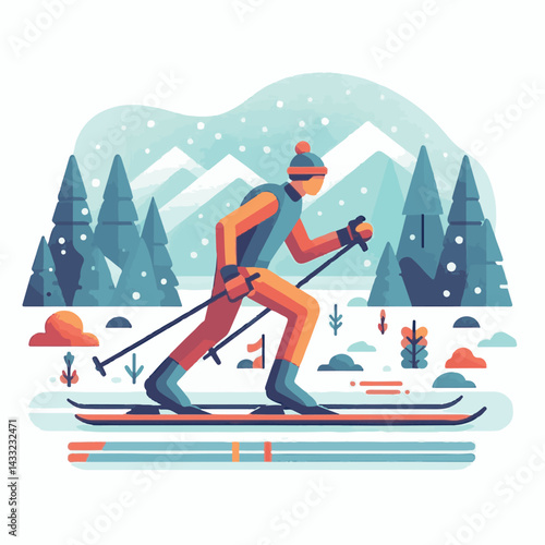 snow, ski, sport, winter, nature, active, cold, vacation, exercise, cross, activity, skier, season, outdoor, man, landscape, athlete, trail, lifestyle, cross-country skiing, skiing, training, forest, 