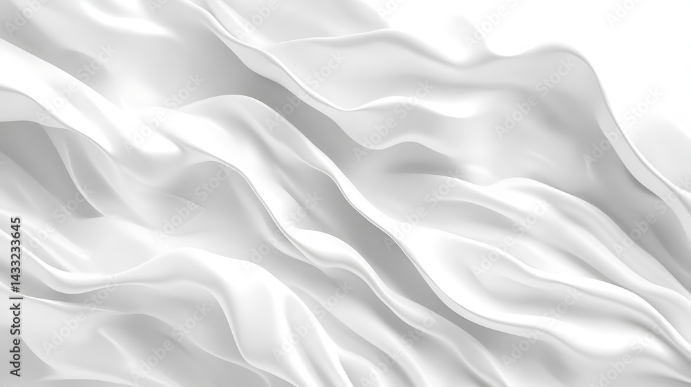 Fototapeta premium Black Wavy Lines Isolated on White Abstract Background Design