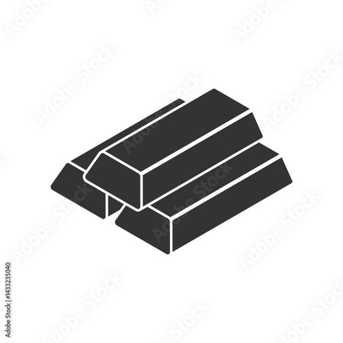 Gold bar stack icon in flat style. Golden ingot vector illustration on isolated background. Financial treasure sign business concept.