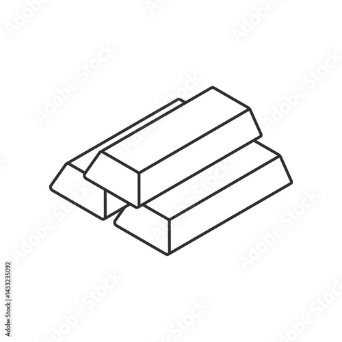 Gold bar stack icon in flat style. Golden ingot vector illustration on isolated background. Financial treasure sign business concept.