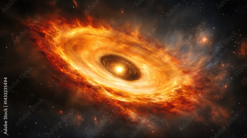 Fototapeta premium Black Hole Bending Light in Deep Space
