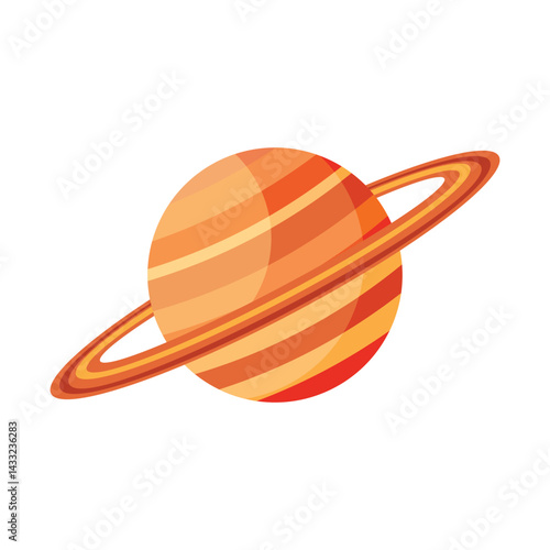 Saturn planet icon in flat style. Outer space vector illustration on isolated background. Astronomy cosmos sign business concept.
