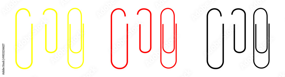 Black Paper Clips with PVC Coated on the sheet, 3D rendering isolated on transparent background Black Paper Clips with PVC Coated on the sheet, 3D rendering isolated on transparent background