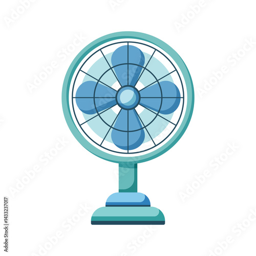 Electric fan icon in flat style. Propeller vector illustration on isolated background. Cooler sign business concept.