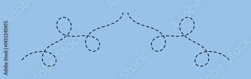 two points with dotted path and location pin. Route location icon two pin sign and dotted line. 