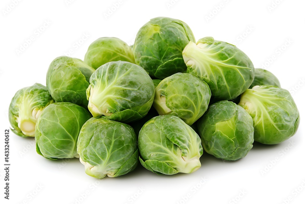 Pile of Brussels Sprouts Isolated on White Background Pile of Brussels Sprouts Isolated on White Background