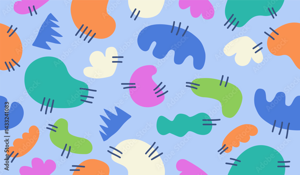 Fototapeta premium Colorful cute doodle pattern background vector design